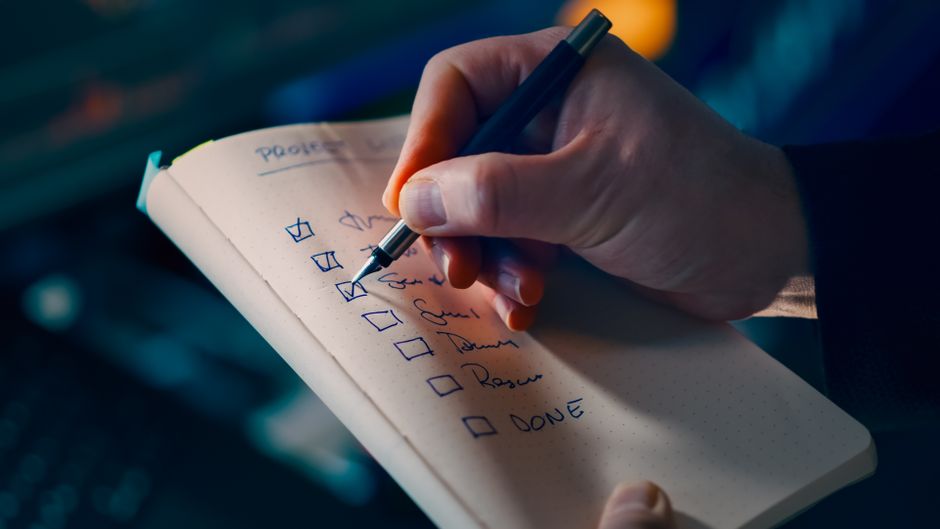 odhaczanie punktów z listy rzeczy do zrobienia